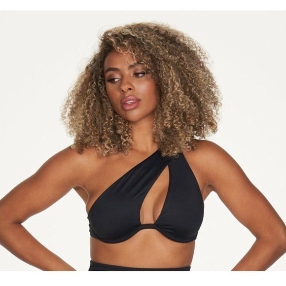 Frederick's of Hollywood Other - Frederick's of Hollywood Taormina One Shoulder Black Bikini Top Small NWT